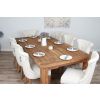 2.4m Reclaimed Teak Taplock Dining Table with 8 Natural Windsor Dining Chairs - 4