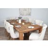 2.4m Reclaimed Teak Taplock Dining Table with 8 Natural Windsor Dining Chairs - 3