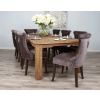 2.4m Reclaimed Teak Taplock Dining Table with 8 Velveteen Dining Chairs - 2