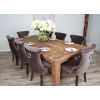 2.4m Reclaimed Teak Taplock Dining Table with 8 Velveteen Dining Chairs - 1