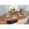 2.4m Reclaimed Teak Taplock Dining Table with 6 Latifa Chairs & 1 Backless Bench - 7