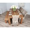 2.4m Reclaimed Teak Taplock Dining Table with 6 Latifa Chairs & 1 Backless Bench - 5
