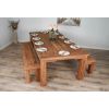 2.4m Reclaimed Teak Taplock Dining Table with 2 Backless Benches - 5