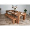 2.4m Reclaimed Teak Taplock Dining Table with 2 Backless Benches - 6