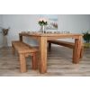 2.4m Reclaimed Teak Taplock Dining Table with 2 Backless Benches - 3