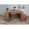 2.4m Reclaimed Teak Taplock Dining Table with 2 Backless Benches - 7