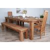 2.4m Reclaimed Teak Taplock Dining Table with 2 Backless Benches & 2 Vikka Armchairs - 0