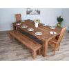 2.4m Reclaimed Teak Taplock Dining Table with 2 Backless Benches & 2 Vikka Armchairs - 4