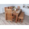 2.4m Reclaimed Teak Taplock Dining Table with 4 Vikka Chairs, 2 Vikka Armchairs & 1 Backless Bench - 1