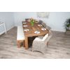 2.4m Reclaimed Teak Taplock Dining Table with 5 Donna Chairs & 1 Backless Bench - 9