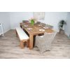 2.4m Reclaimed Teak Taplock Dining Table with 5 Donna Chairs & 1 Backless Bench - 6