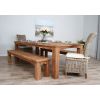 2.4m Reclaimed Teak Taplock Dining Table with 2 Backless Benches & 2 Latifa Chairs - 1