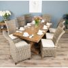 2m Reclaimed Elm Pedestal Dining Table with 6 Latifa Chairs and 2 Latifa Armchairs - 3
