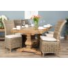 2m Reclaimed Elm Pedestal Dining Table with 6 Latifa chairs  - 3