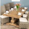 2m Reclaimed Elm Pedestal Dining Table with 6 Latifa chairs  - 2