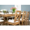 2m Reclaimed Elm Pedestal Dining Table with 8 Elm Crossback Chairs - 3