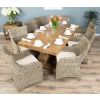 2m Reclaimed Elm Pedestal Dining Table with 8 Donna Armchairs - 2