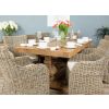 2m Reclaimed Elm Pedestal Dining Table with 8 Donna Armchairs - 3