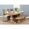2m Reclaimed Elm Pedestal Dining Table with 3 Latifa Chairs and 1 Backless Bench - 1