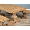 2m Reclaimed Elm Pedestal Dining Table with 2 Backless Benches - 2