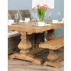 2m Reclaimed Elm Pedestal Dining Table with 3 Latifa Chairs and 1 Backless Bench - 2