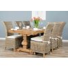 2m Reclaimed Elm Pedestal Dining Table with 6 Latifa chairs  - 4