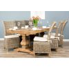 2m Reclaimed Elm Pedestal Dining Table with 6 Latifa chairs  - 1