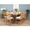 2m Reclaimed Elm Pedestal Dining Table with 8 Elm Crossback Chairs - 4