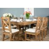2m Reclaimed Elm Pedestal Dining Table with 8 Elm Crossback Chairs - 2