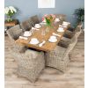 2m Reclaimed Elm Pedestal Dining Table with 8 Donna Armchairs - 4