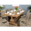 2m Reclaimed Elm Pedestal Dining Table with 8 Stackable Zorro Chairs - 1