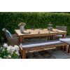 2m Reclaimed Teak Outdoor Open Slatted Table with 2 Backless Benches & 2 Donna Armchairs - 0