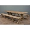 3m Farmhouse Cross Dining Table with 2 Backless Benches - 5