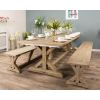 3m Farmhouse Cross Dining Table with 2 Backless Benches - 11