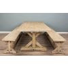 3m Farmhouse Cross Dining Table with 2 Backless Benches - 4