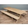 3m Farmhouse Cross Dining Table with 2 Backless Benches - 13