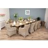 3m Farmhouse Cross Dining Table with 8 Donna Armchairs - 3