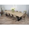 3m Industrial Chic Cubex Dining Table with Black Legs & 10 Urban Fusion Chairs - 3