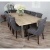 3m Industrial Chic Cubex Dining Table with Stainless Steel Legs & 10 Windsor Ring Back Chairs  - 3