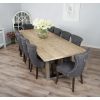 3m Industrial Chic Cubex Dining Table with Stainless Steel Legs & 10 Windsor Ring Back Chairs  - 1