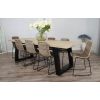 2.4m Industrial Chic Cubex Dining Table with Black Legs & 6 Urban Fusion Chairs   - 0