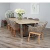 3m Industrial Chic Cubex Dining Table with Stainless Steel Legs & 8 Scandi Armchairs - 4