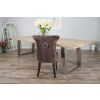 3m Industrial Chic Cubex Dining Table with Stainless Steel Legs & 10 Windsor Ring Back Chairs - 14
