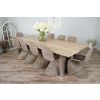 3m Industrial Chic Cubex Dining Table with Stainless Steel Legs & 10 Stackable Zorro Chairs - 1
