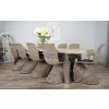 3m Industrial Chic Cubex Dining Table with Stainless Steel Legs & 10 Stackable Zorro Chairs - 3
