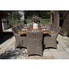 3m Reclaimed Teak Outdoor Open Slatted Cross Leg Table with 10 Donna Armchairs  - 2