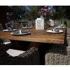 3m Reclaimed Teak Outdoor Open Slatted Cross Leg Table with 10 Donna Armchairs  - 6