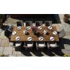 3m Reclaimed Teak Outdoor Open Slatted Cross Leg Table with 10 Donna Armchairs  - 4