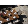 3m Reclaimed Teak Outdoor Open Slatted Cross Leg Table with 10 Donna Armchairs  - 5