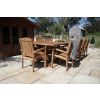 3m Reclaimed Teak Outdoor Open Slatted Cross Leg Table with 10 Marley Armchairs - 1